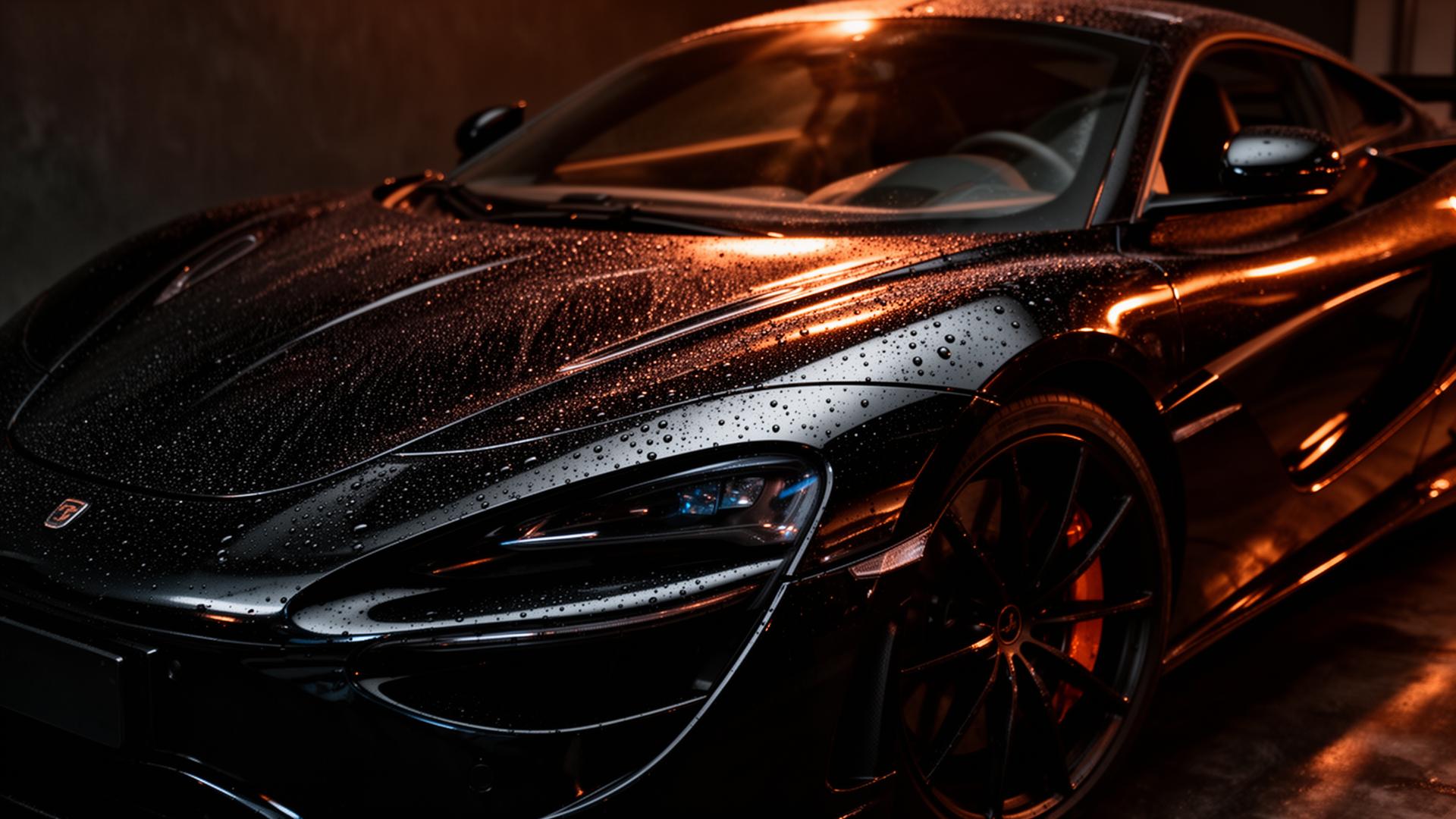 Premium black sports car detailed with copper highlights